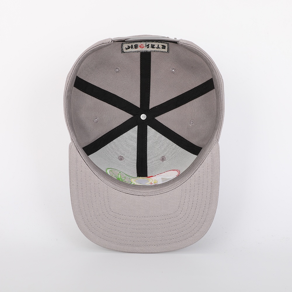 Premium Embroidered 420 Graphic Flat Brim Cap in Grey – High Quality Custom Design