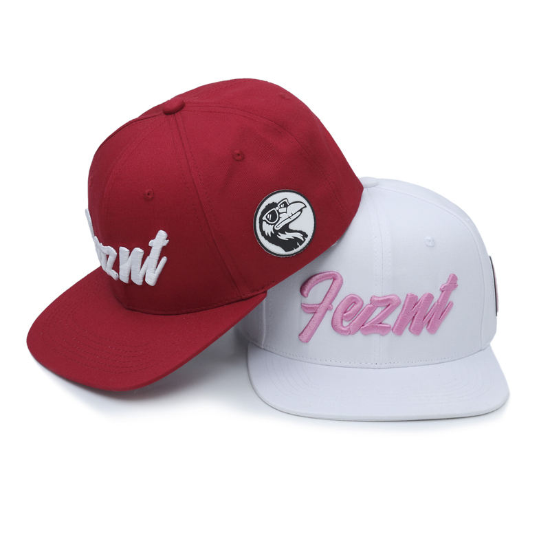 Custom 3D Embroidery Two-Tone Flat Brim Snapback Cap with Script Logo