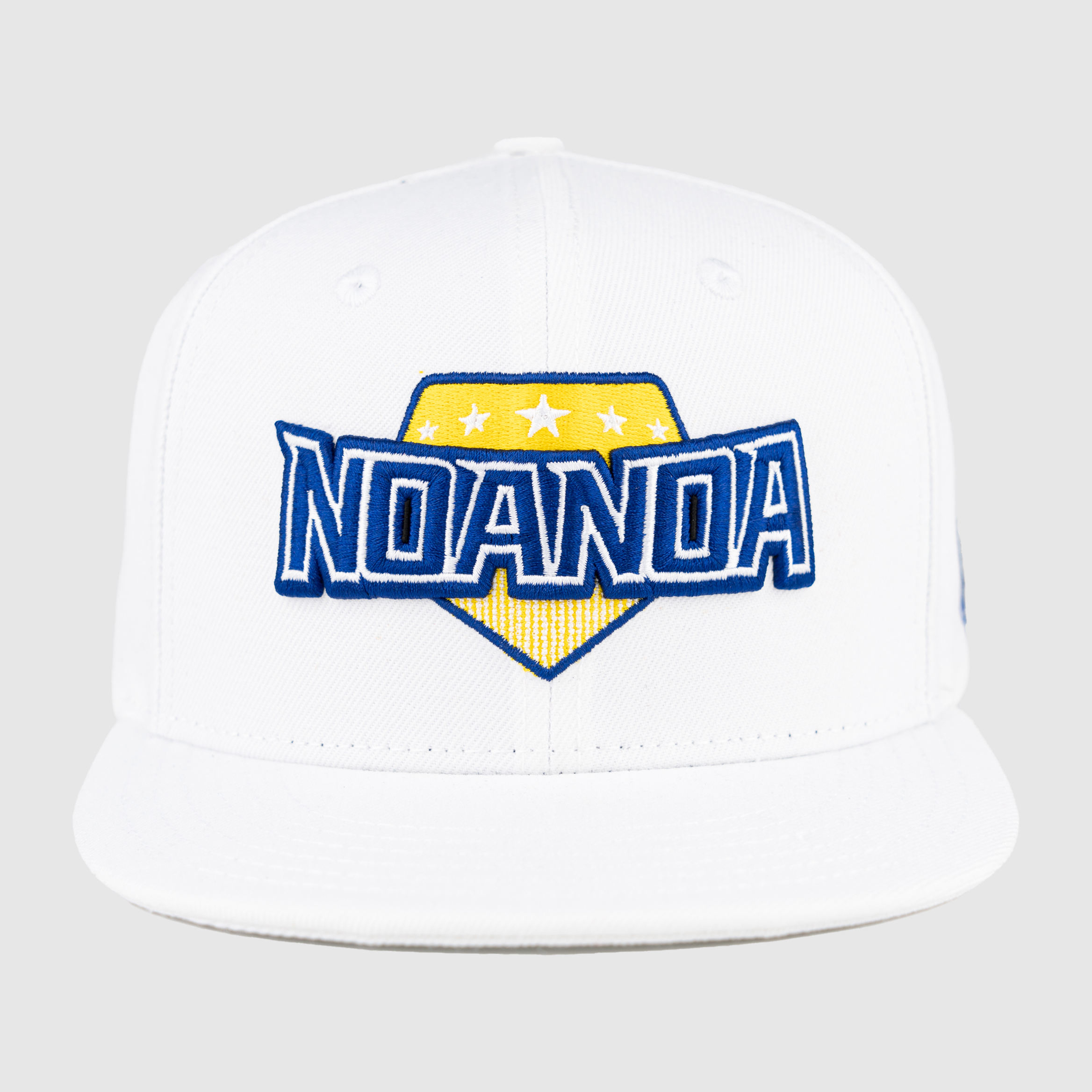 White Indiana Embroidered 6-Panel Flat Brim Snapback Cap