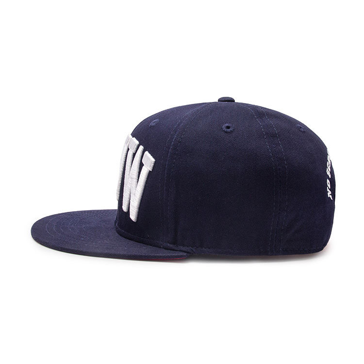 NSNW Navy 3D Embroidered Flat Brim Snapback Hat