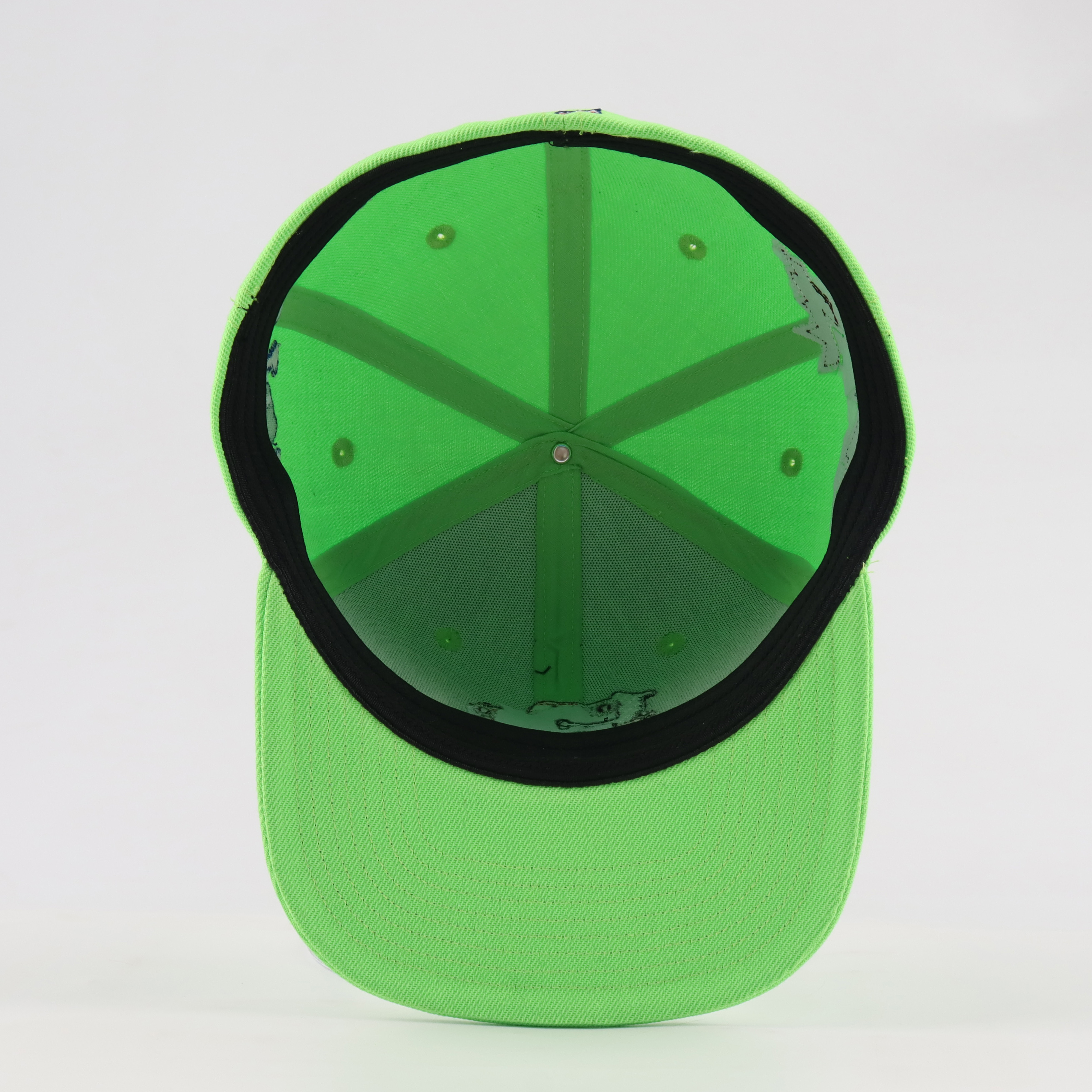 Neon Green Embroidered Flat Brim Snapback Cap
