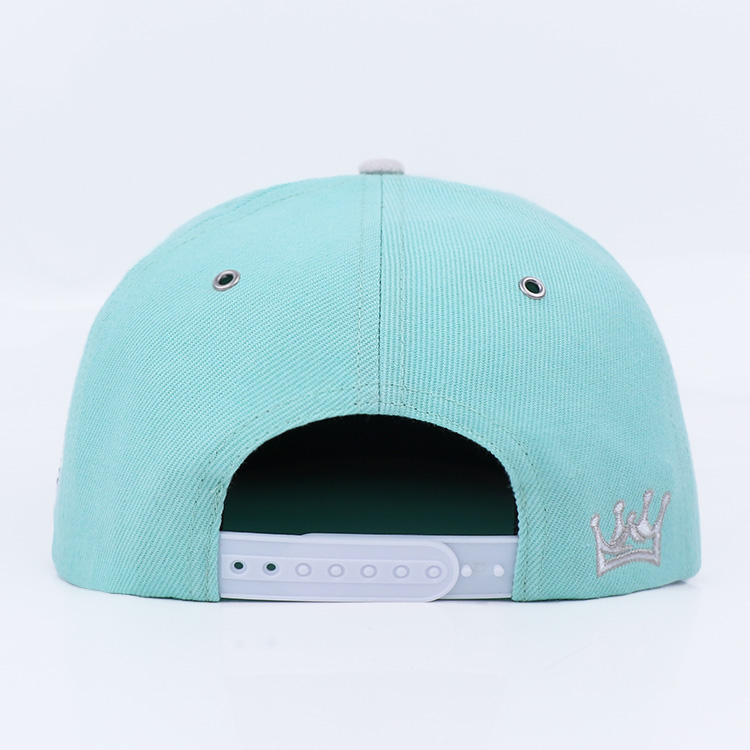 KOTM Crown Embroidered Mint Flat Brim Snapback Hat