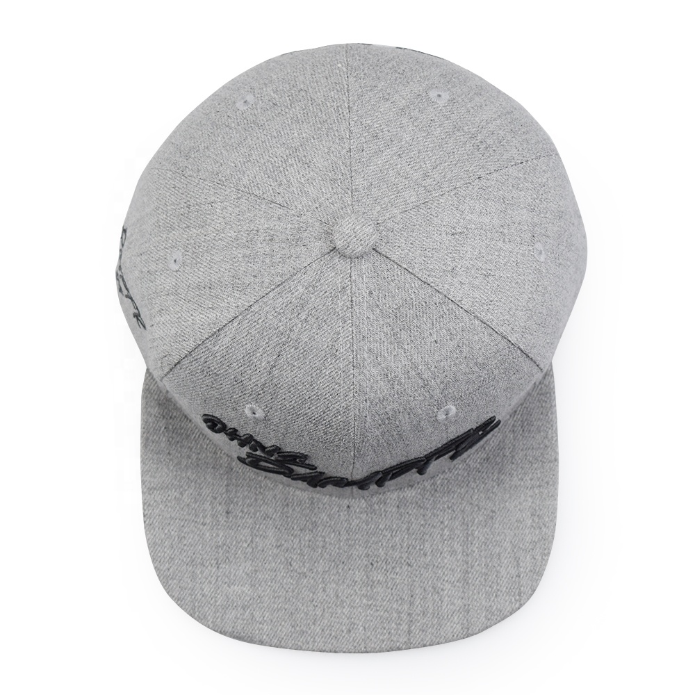 Oh No Damage Gray Embroidered Flat Brim Snapback Hat