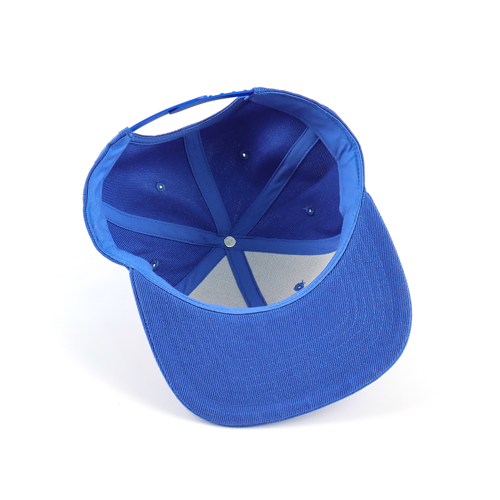 Royal Blue Flat Brim Script Embroidered Snapback Cap
