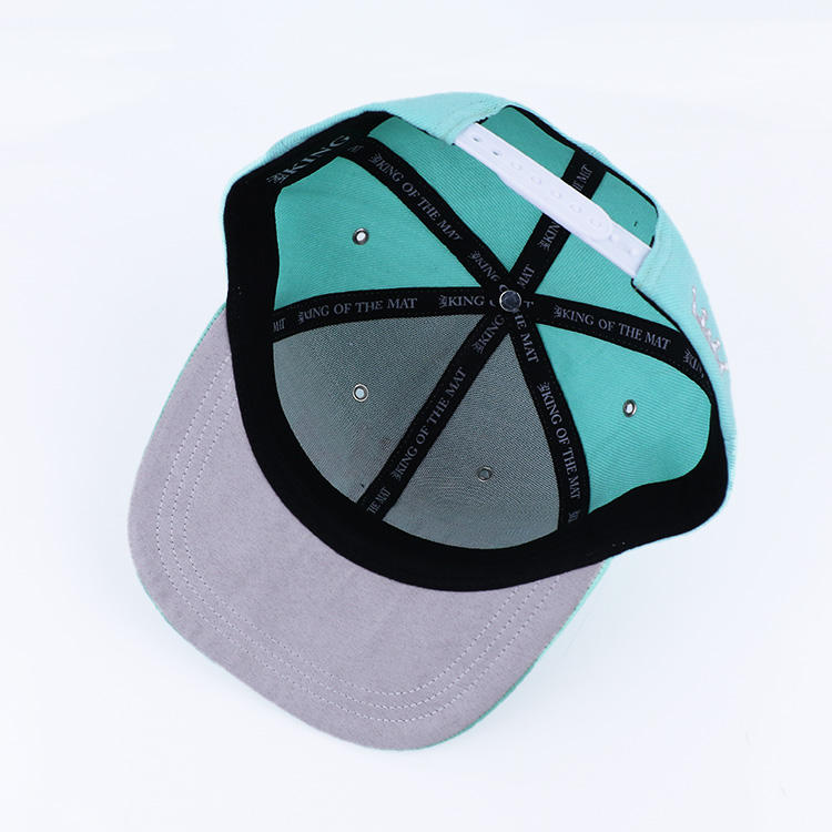 KOTM Crown Embroidered Mint Flat Brim Snapback Hat