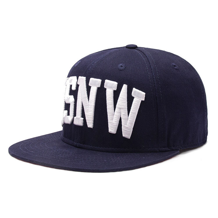 NSNW Navy 3D Embroidered Flat Brim Snapback Hat