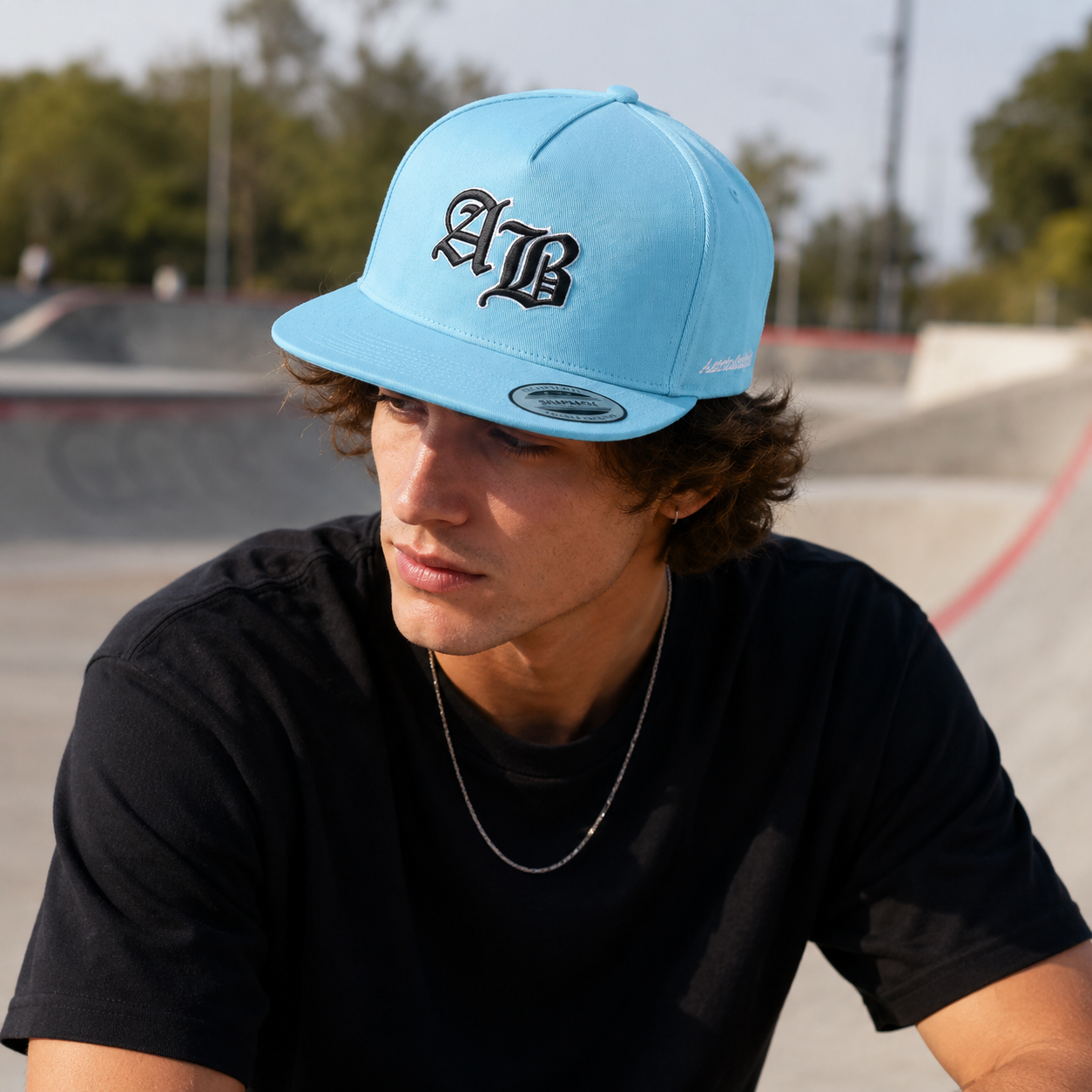 Sky Blue ATL 3D Embroidered Flat Brim Snapback Cap