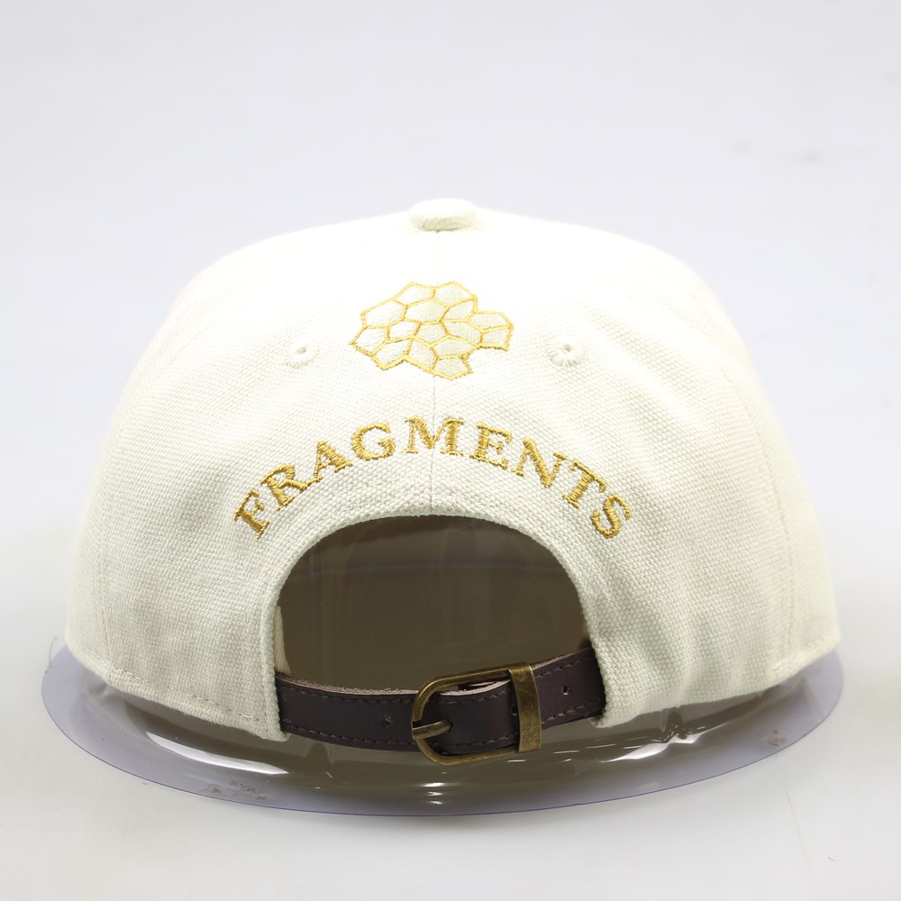 Luxury Cream Embroidered Logo Flat Brim Snapback Cap