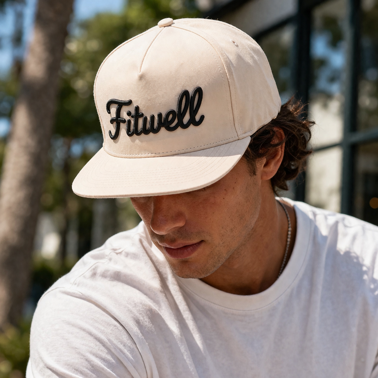 Script Logo Flat Brim Snapback Cap with Raised Embroidery Contrast Colorways