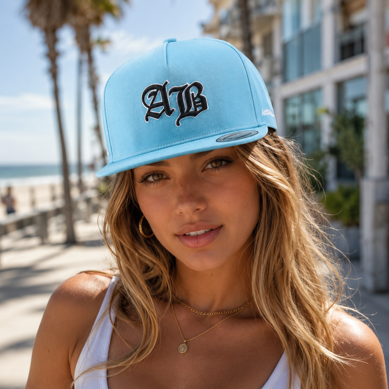 Sky Blue ATL 3D Embroidered Flat Brim Snapback Cap