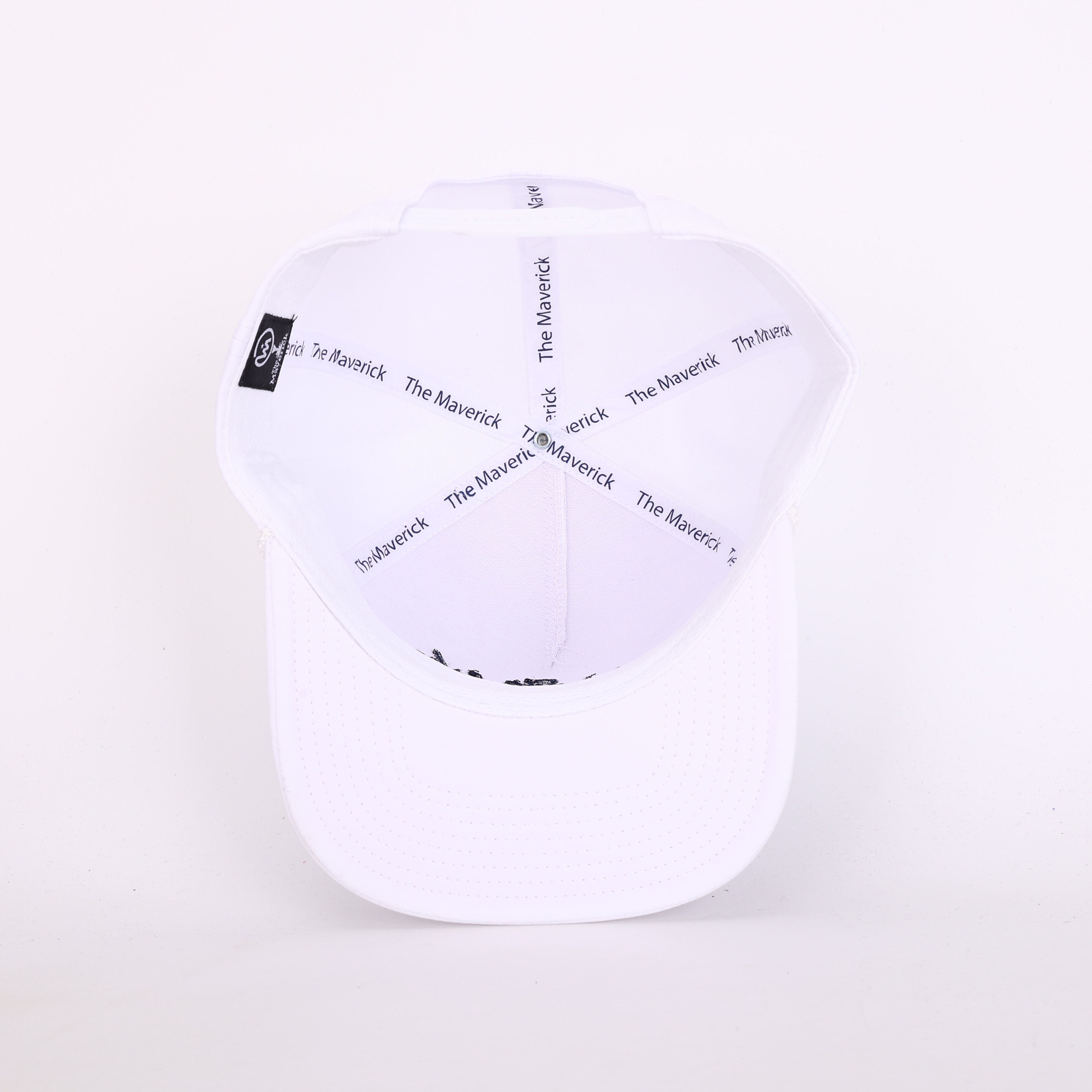 White 5-Panel Rope Snapback Cap with Raised Script Embroidery – Flat Brim Streetwear Hat