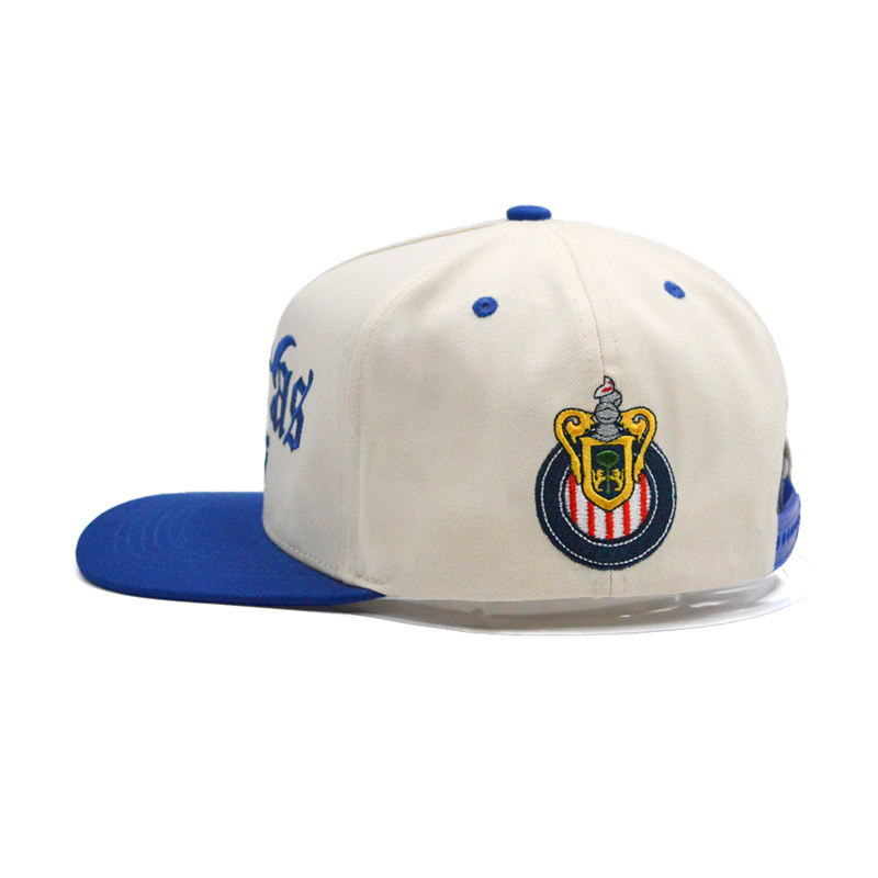 Two-Tone Gothic Embroidered Flat Brim Snapback Cap