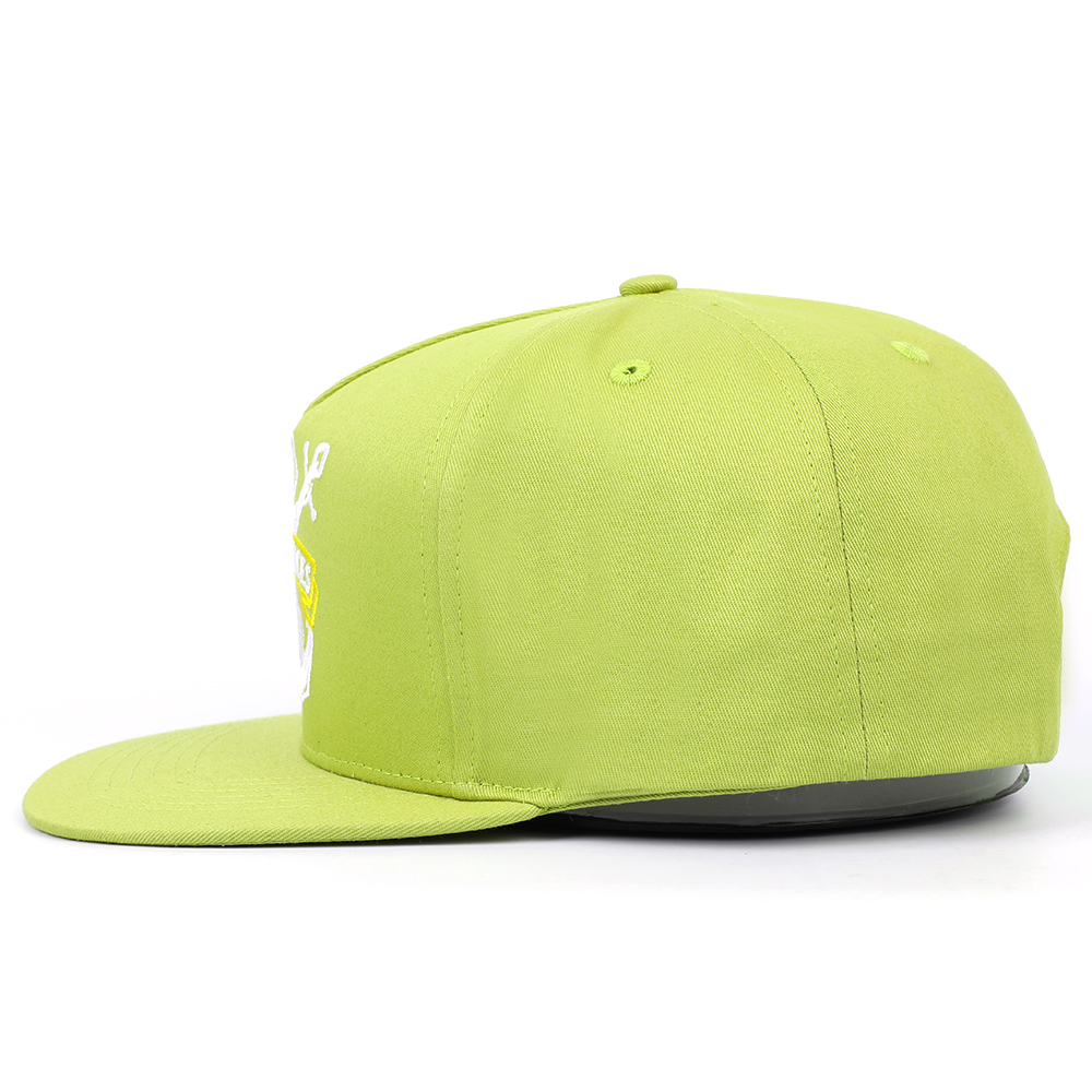 Lime Green Marine Aces Embroidered Flat Brim Snapback Cap