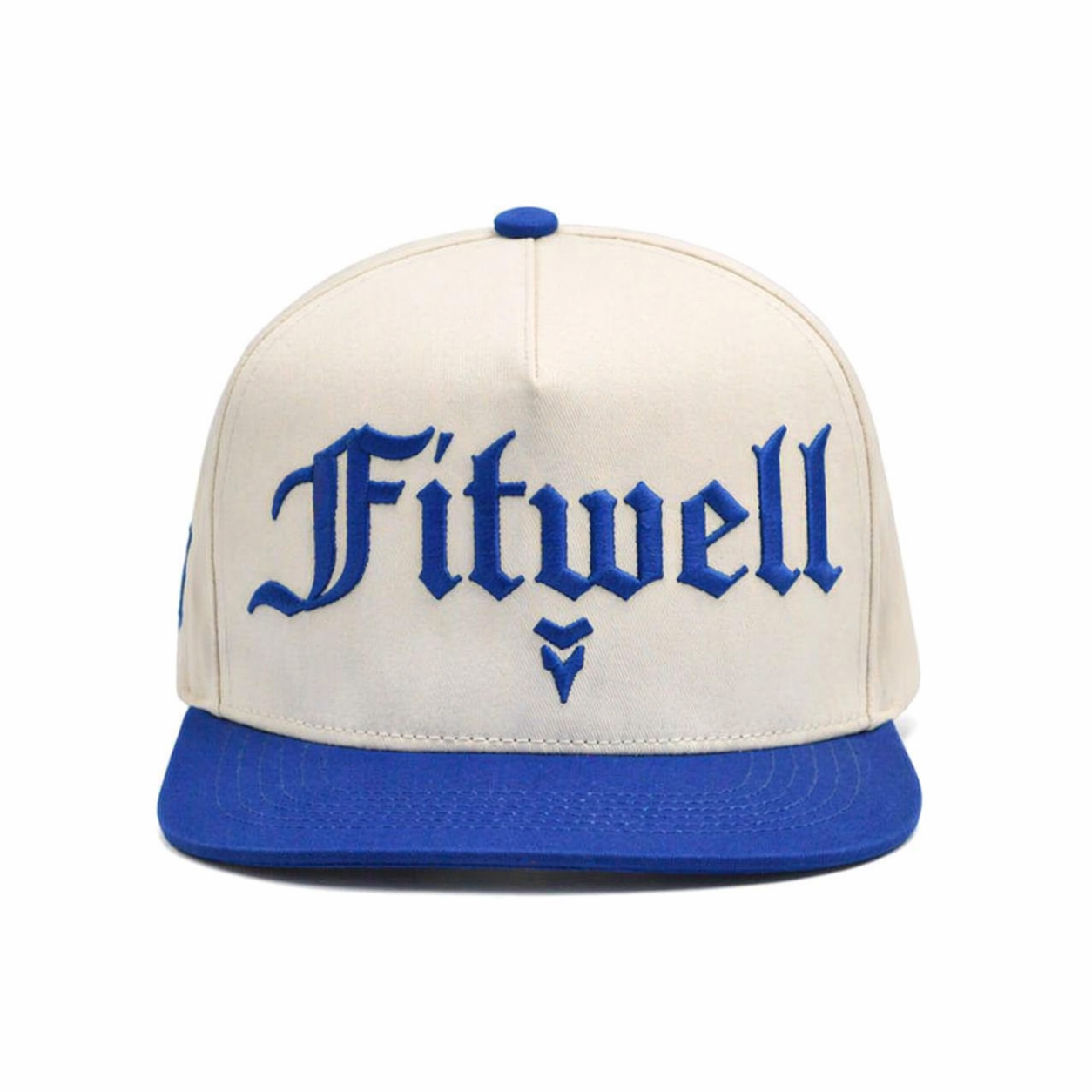 Two-Tone Gothic Embroidered Flat Brim Snapback Cap