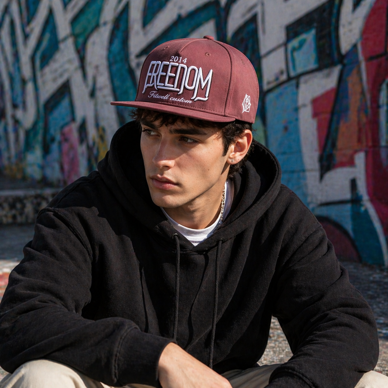 Vintage Freedom 1993 Embroidered Snapback Cap Flat Brim Street Hat