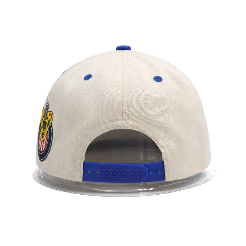 Two-Tone Gothic Embroidered Flat Brim Snapback Cap
