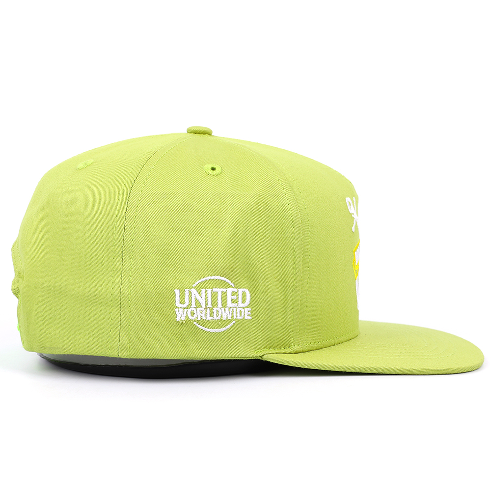 Lime Green Marine Aces Embroidered Flat Brim Snapback Cap