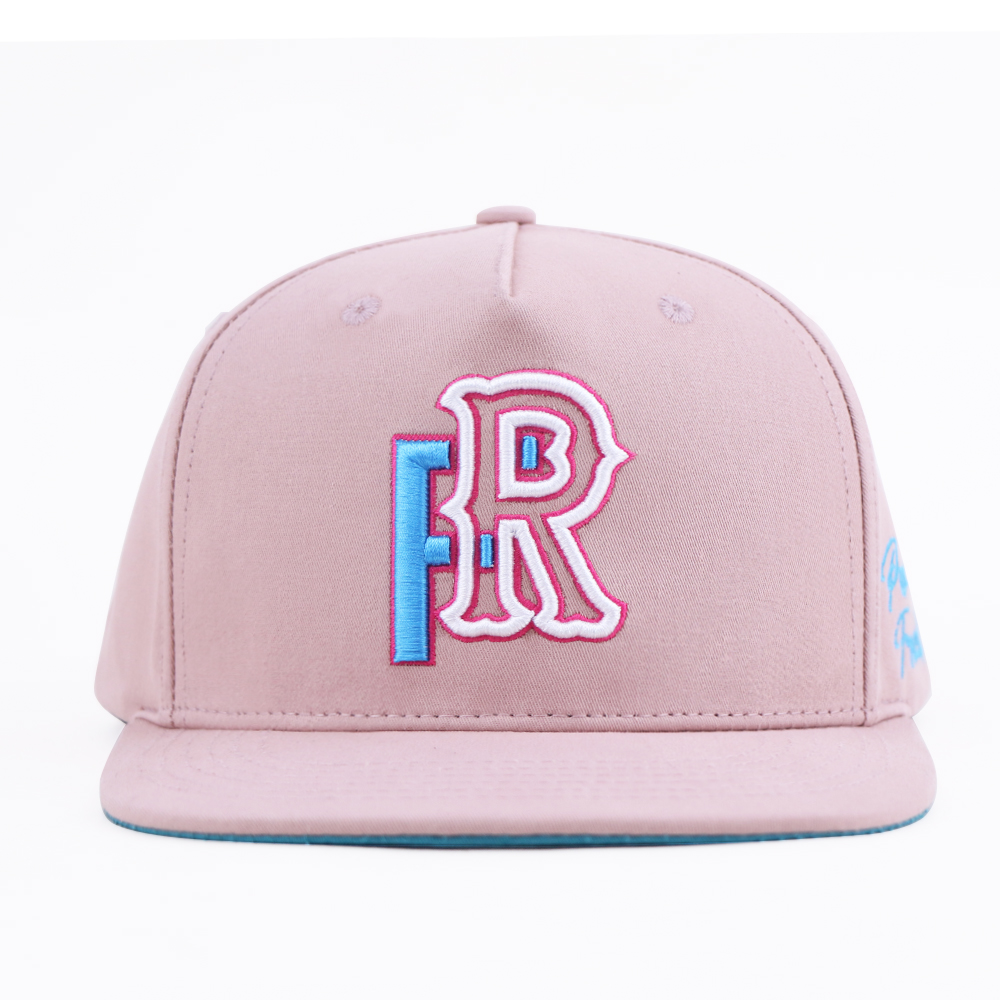 Pink 3D Embroidered Letter Snapback Cap Flat Brim Street Style Hat