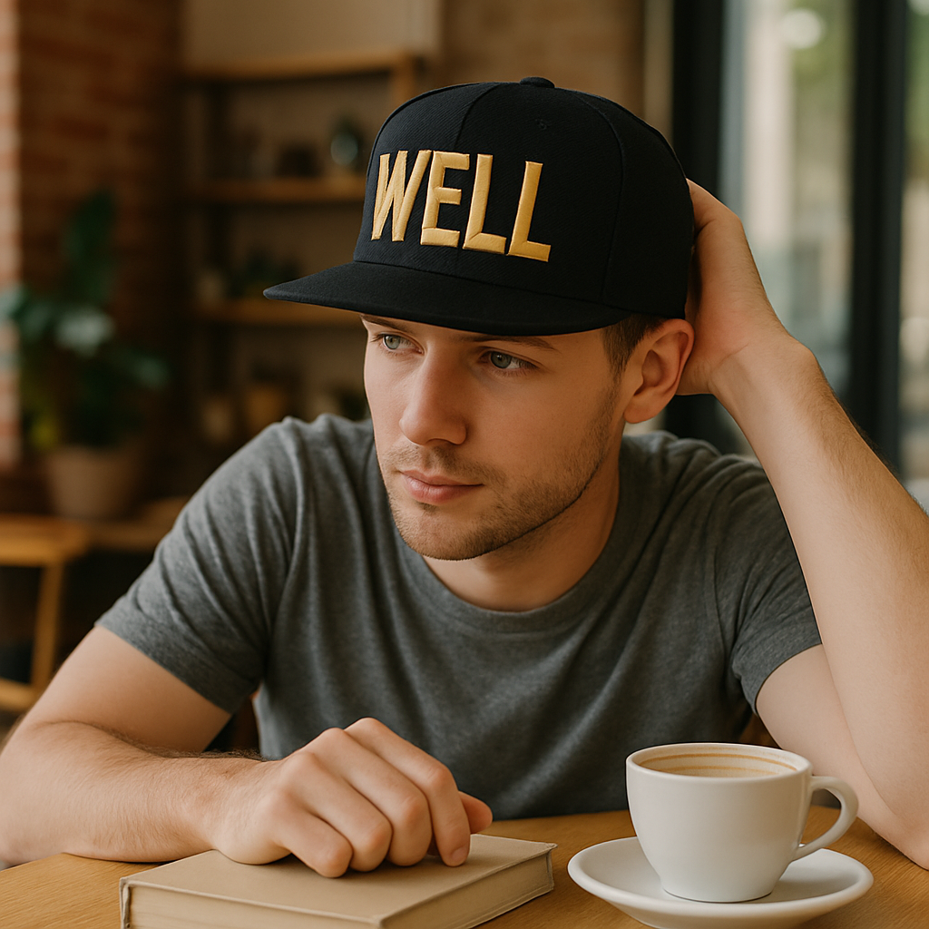 Black Snapback Hat with Graffiti Style 3D Embroidery – Urban Streetwear Cap