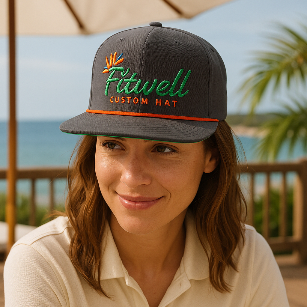 FITWELL Flat Brim Rope Hat – Custom Embroidered Streetwear Cap