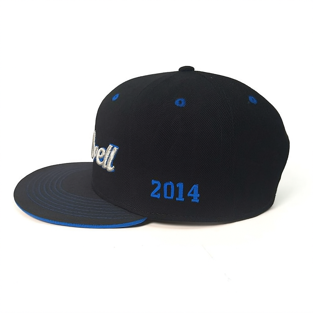 FITWELL Embroidered Cap – Blue Trim Flat Brim Snapback