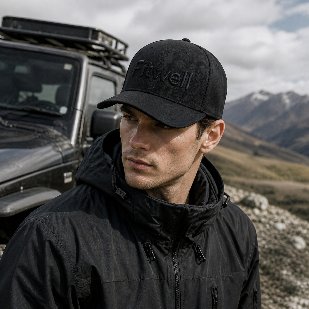 Watson Black 6 Panel 3D Embroidered Snapback Cap