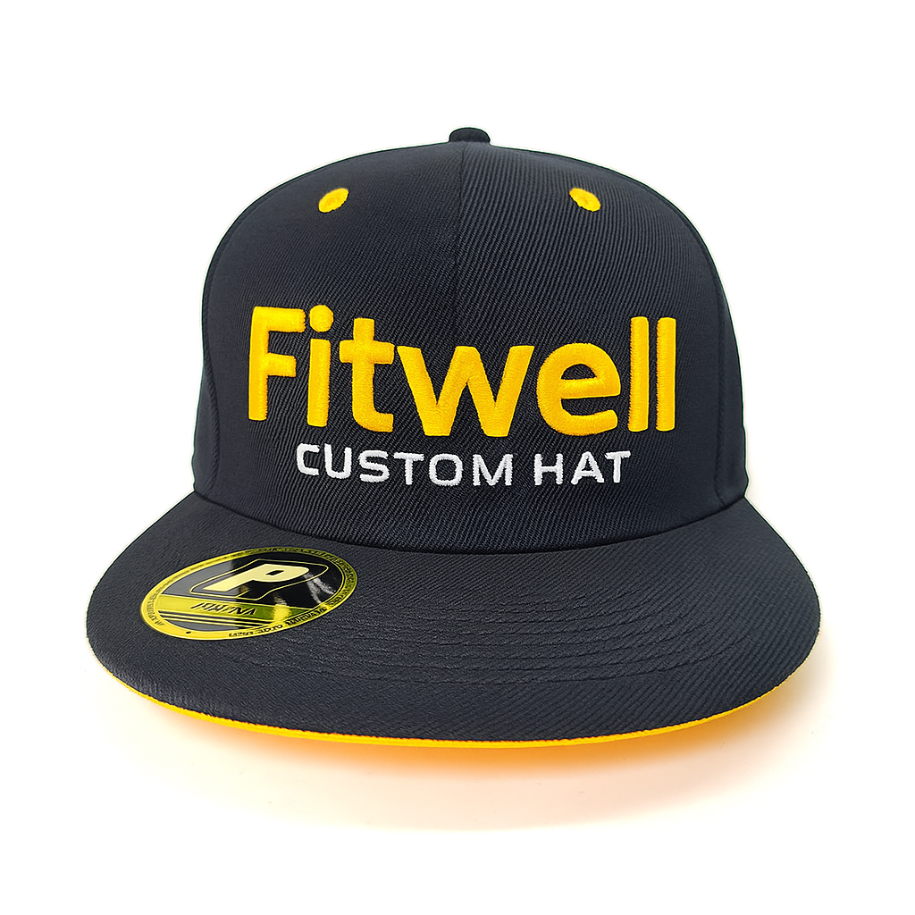 Fitwell Custom Embroidered Logo Cap - Classic Black Snapback
