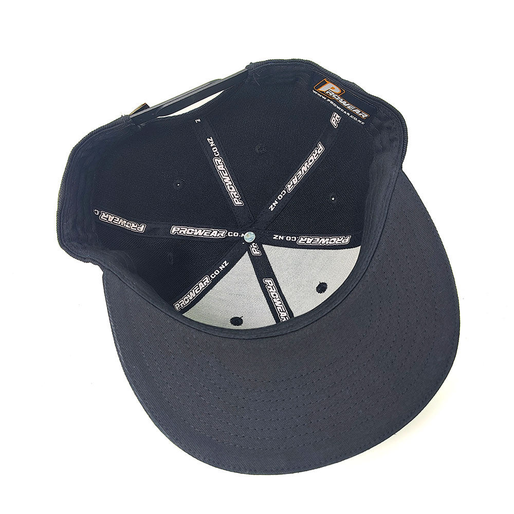 NZY Monogram Black Snapback Hat with Yellow Accent Embroidery