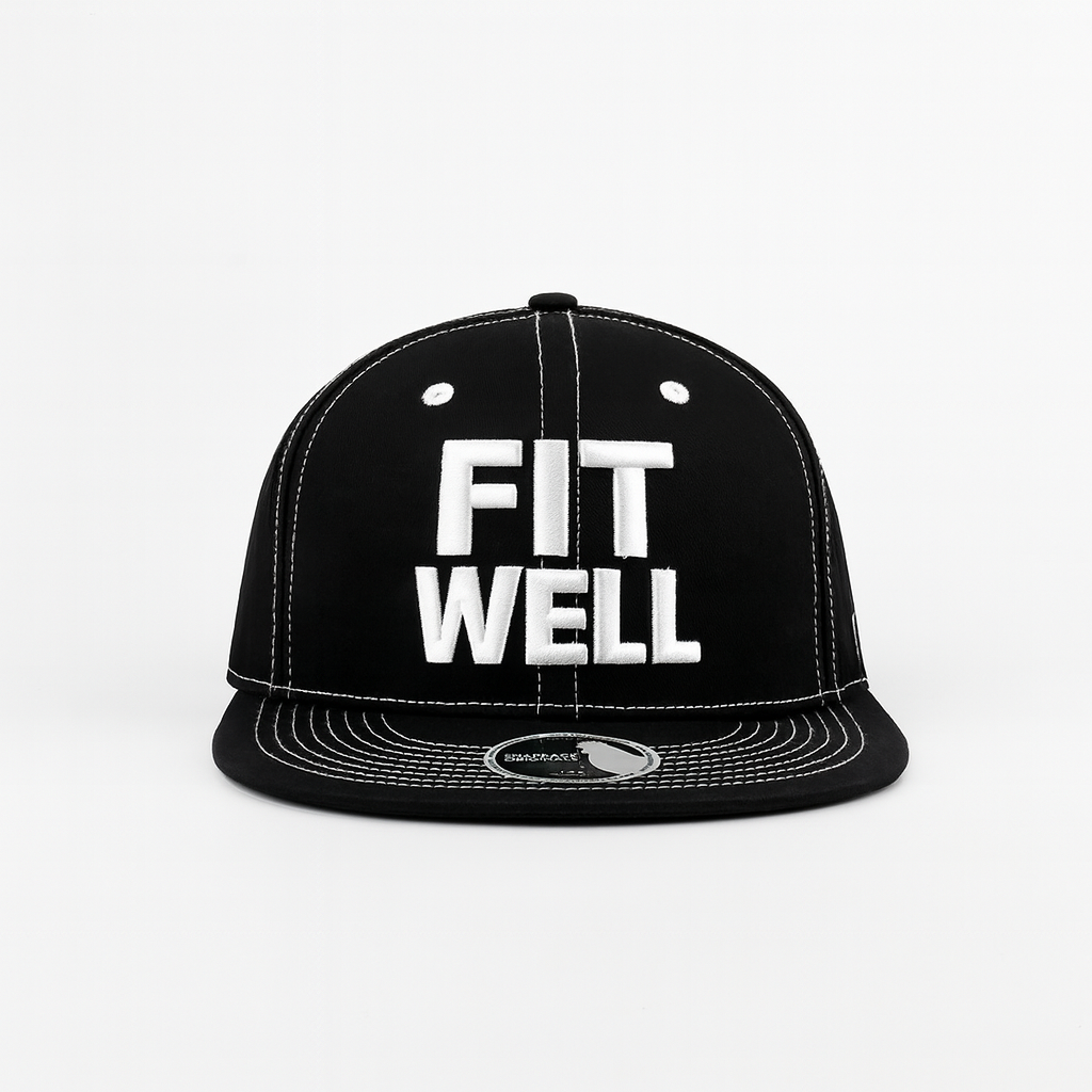 Custom 3D Embroidered Snapback Hat – Black 6 Panel Streetwear Design