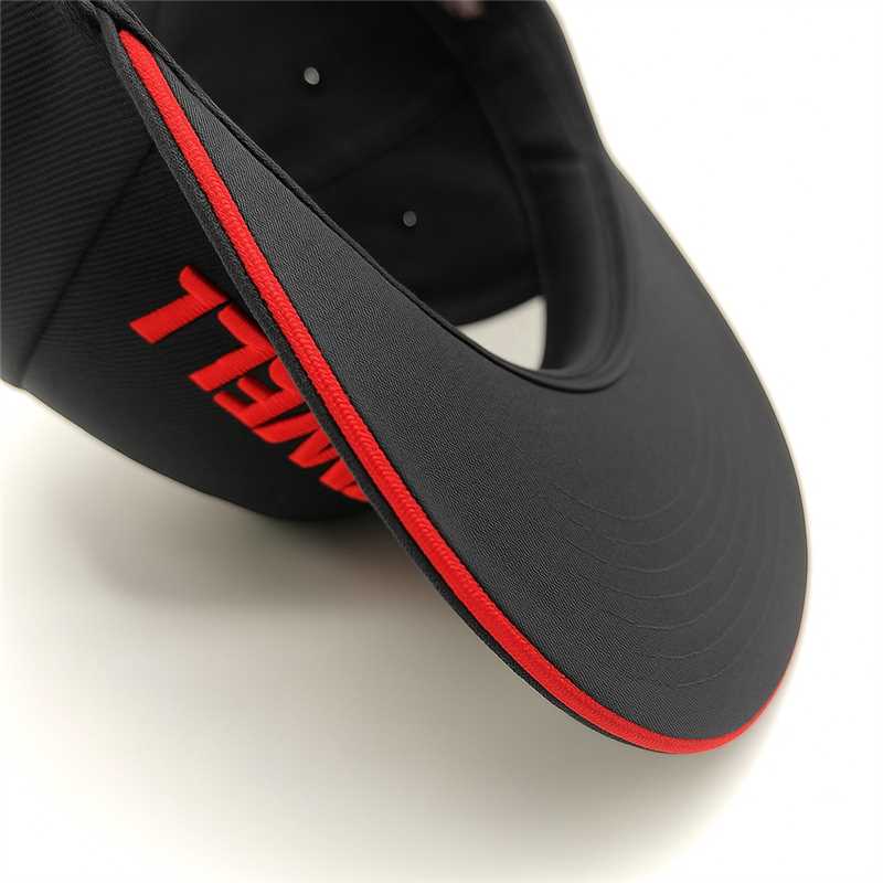 Fitwell 2014 Embroidered Snapback Hat - Red and Black Flat Brim