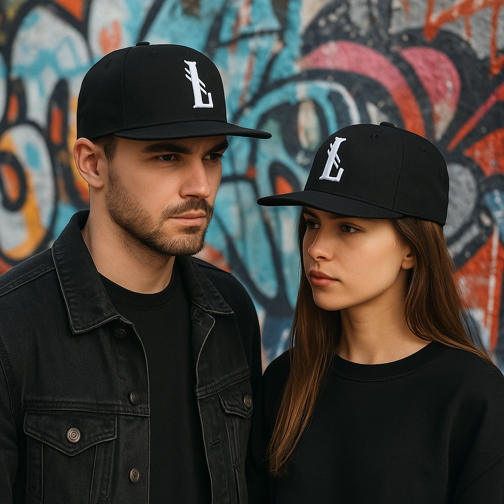 Urban Raised Logo Flat‑Brim Cap