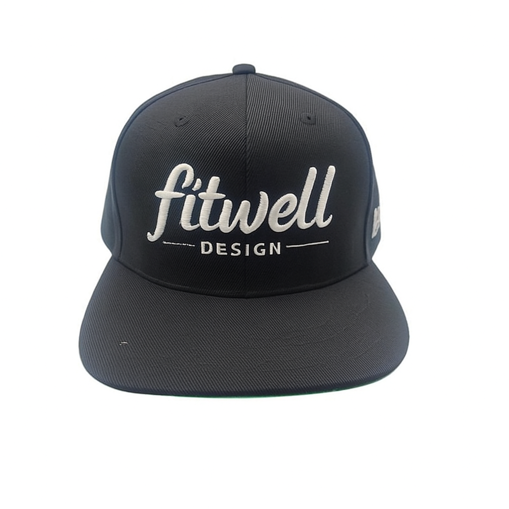 Minimal Logo Design Flat Bill Snapback Cap