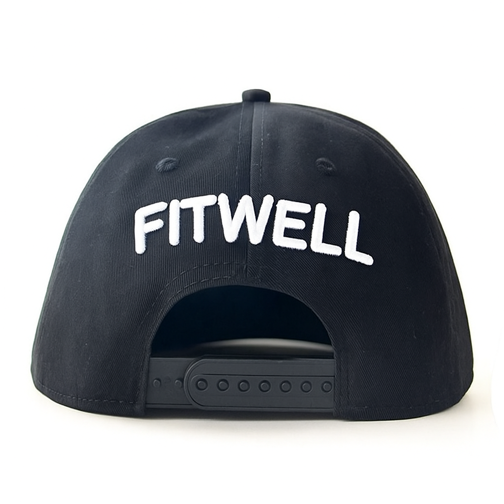 Fitwell Back Embroidery & Pattern Brim Snapback Hat