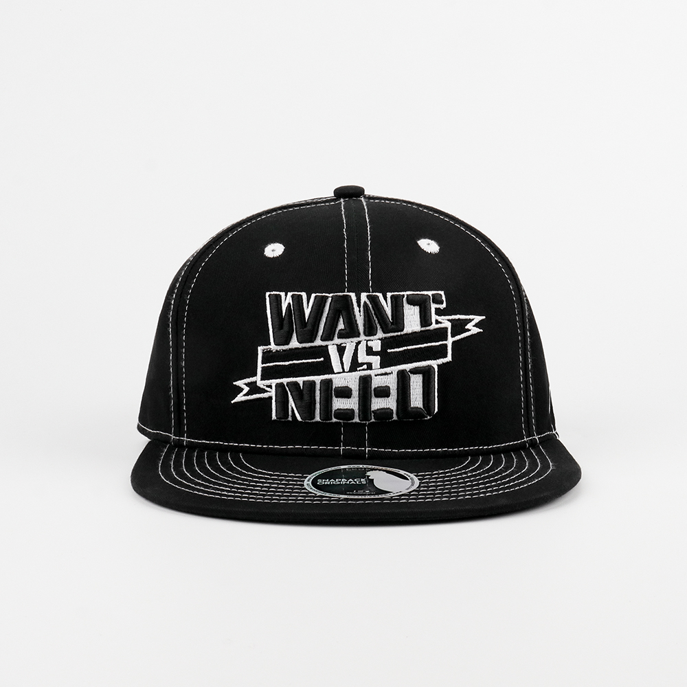 Custom 3D Embroidered Snapback Hat – Black 6 Panel Streetwear Design
