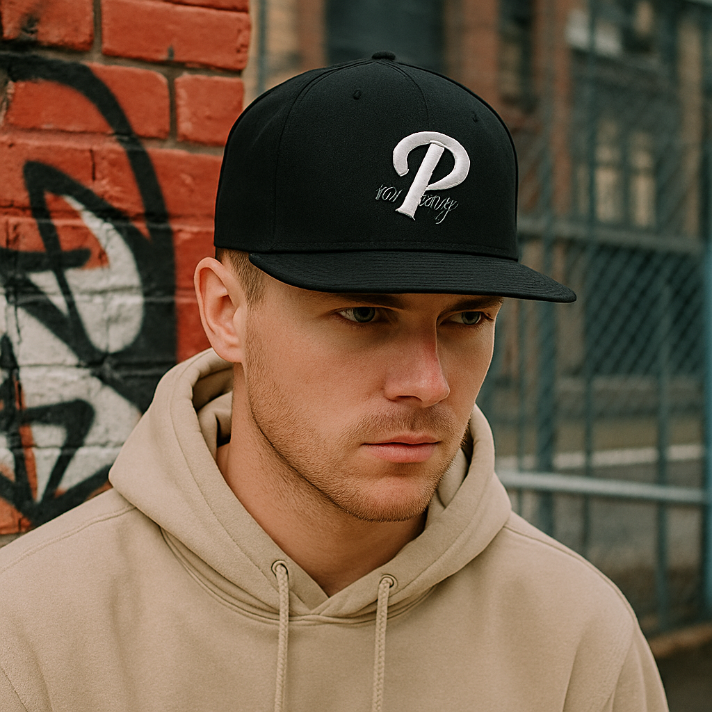 Urban Black 3D Embroidered Snapback Cap