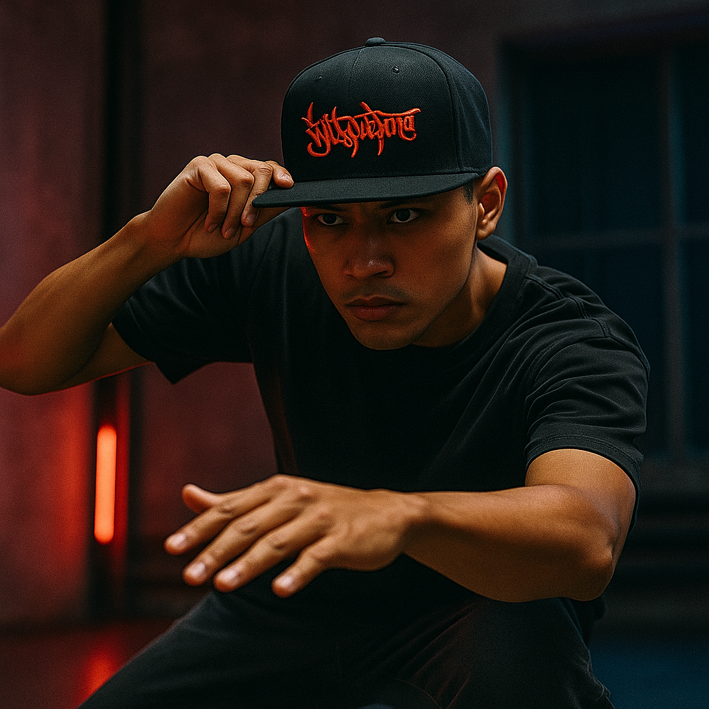 Graffiti Script Logo Embroidered Snapback Cap