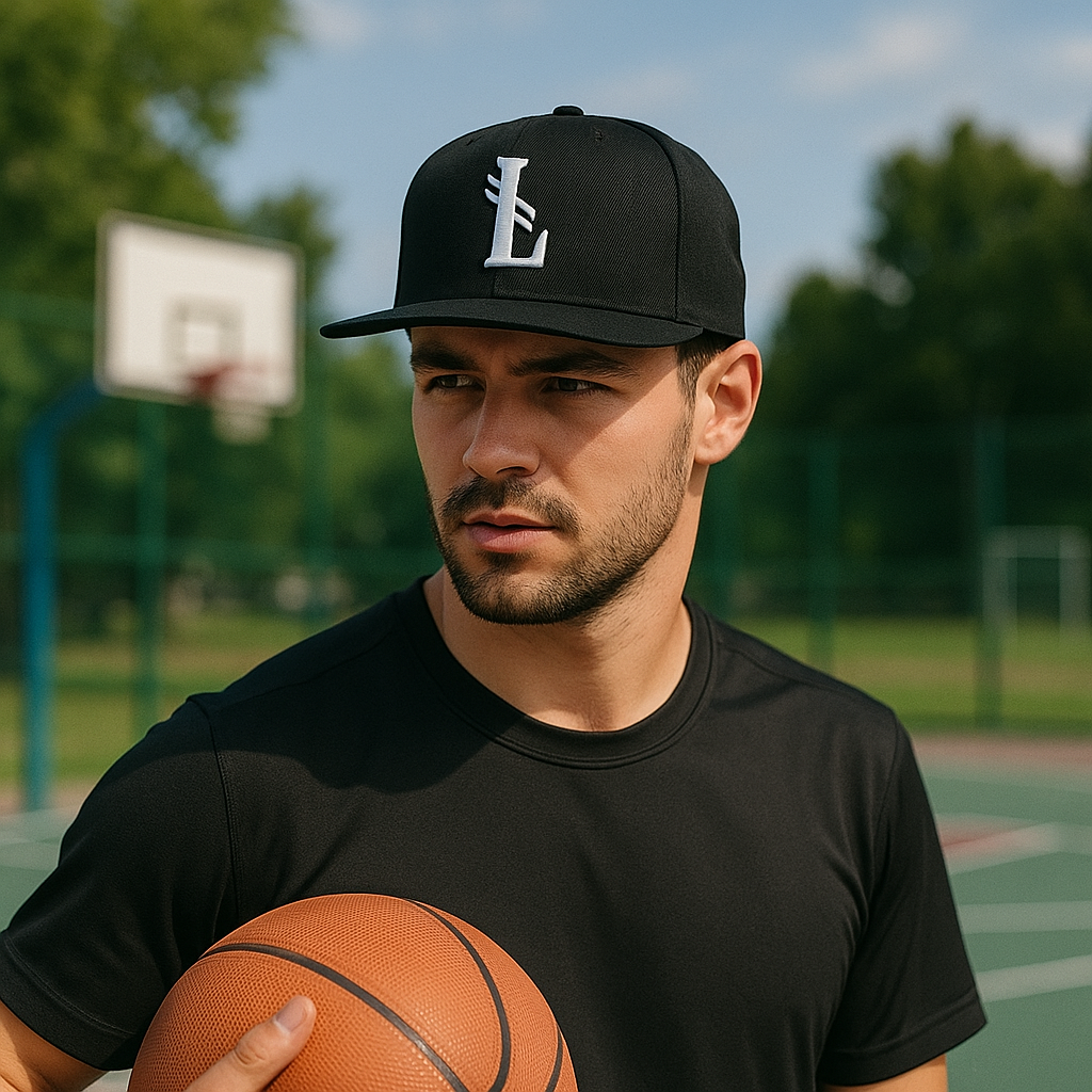 Urban Raised Logo Flat‑Brim Cap