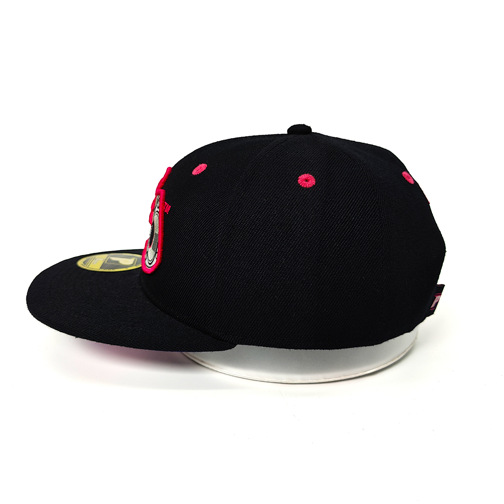 4&0 Snapback Hat with Red 3D Puff Embroidery – Black Speaker Edition