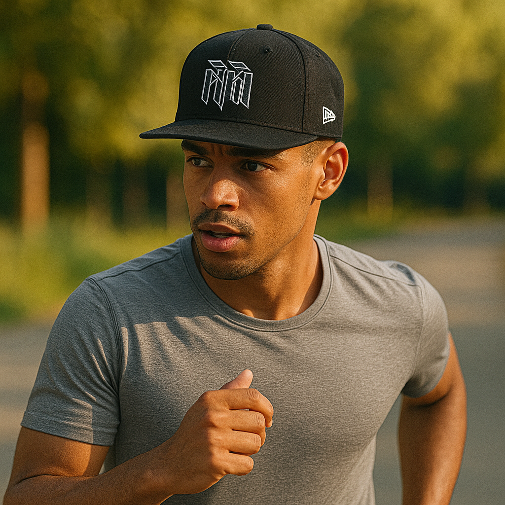 Geometric 3D Embroidered Snapback Cap – Urban Monogram Style