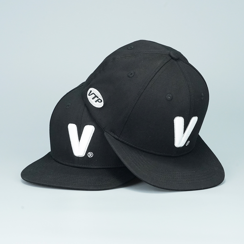 VTP Logo V Embroidered Black Snapback Hat