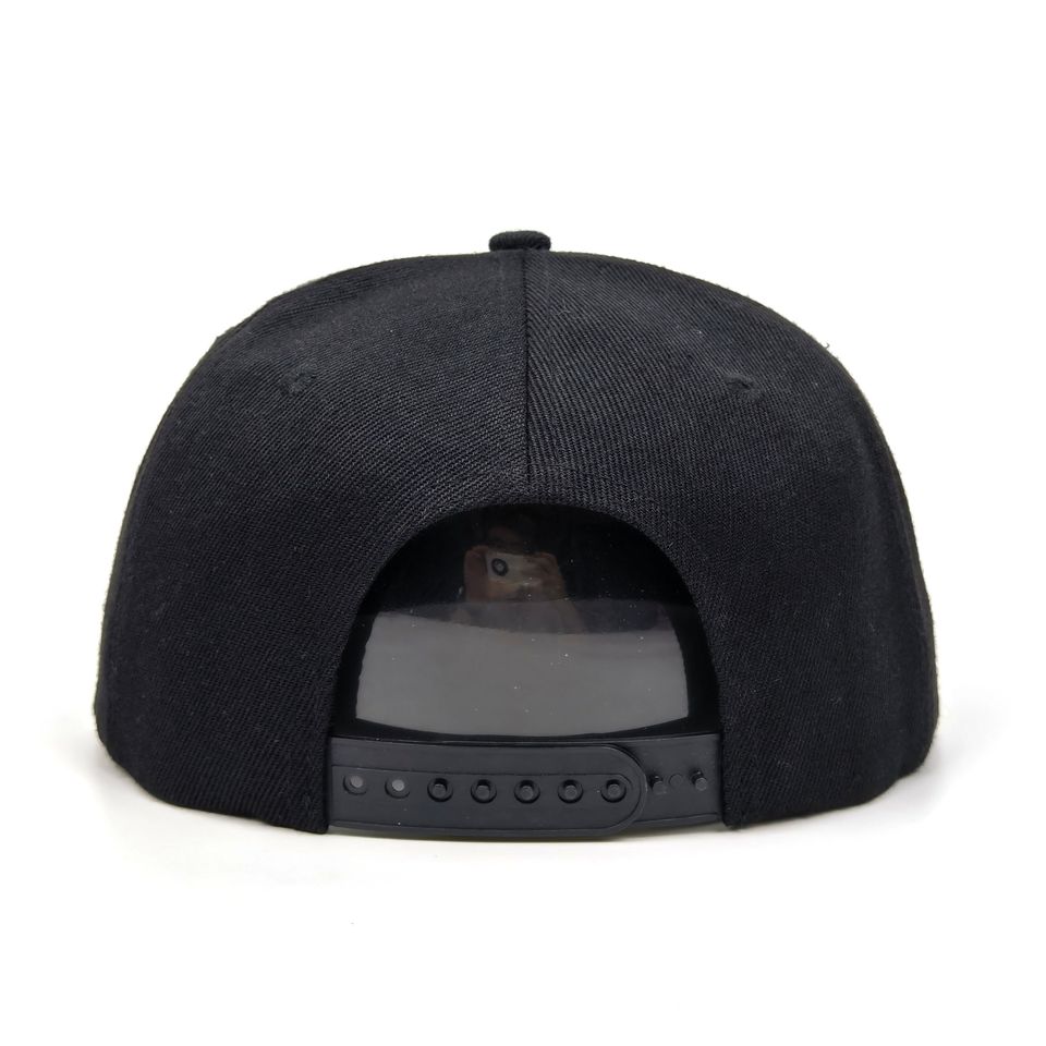 Red Text Custom Flat Brim Logo Hat