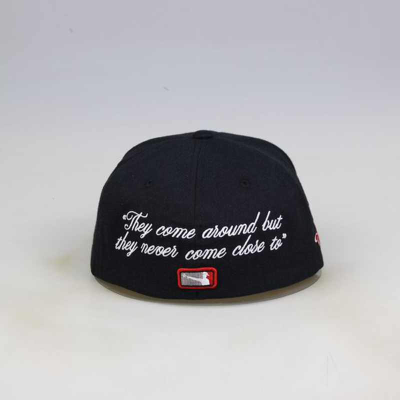 Bold Custom Red & White Logo Flat Brim Hat
