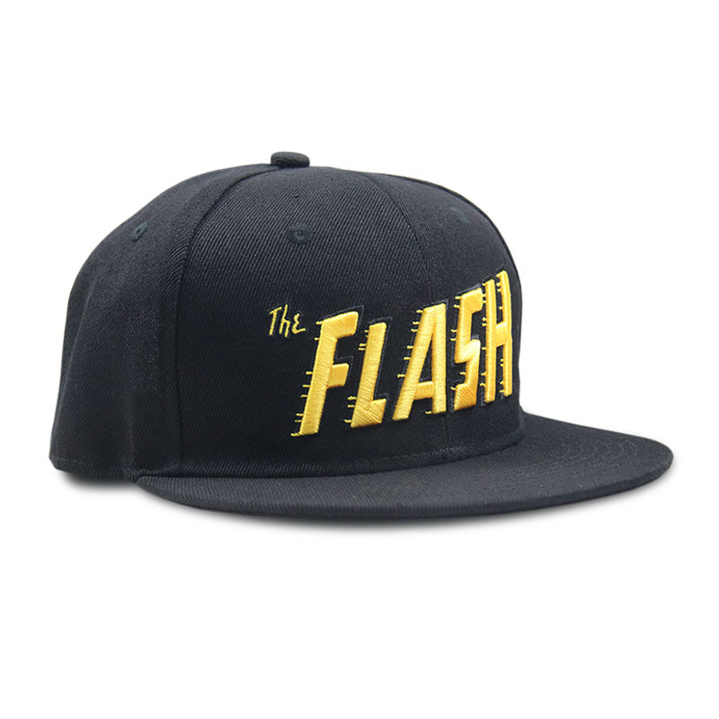 The Flash Yellow Logo Snapback Hat – Flat Brim Embroidered Cap