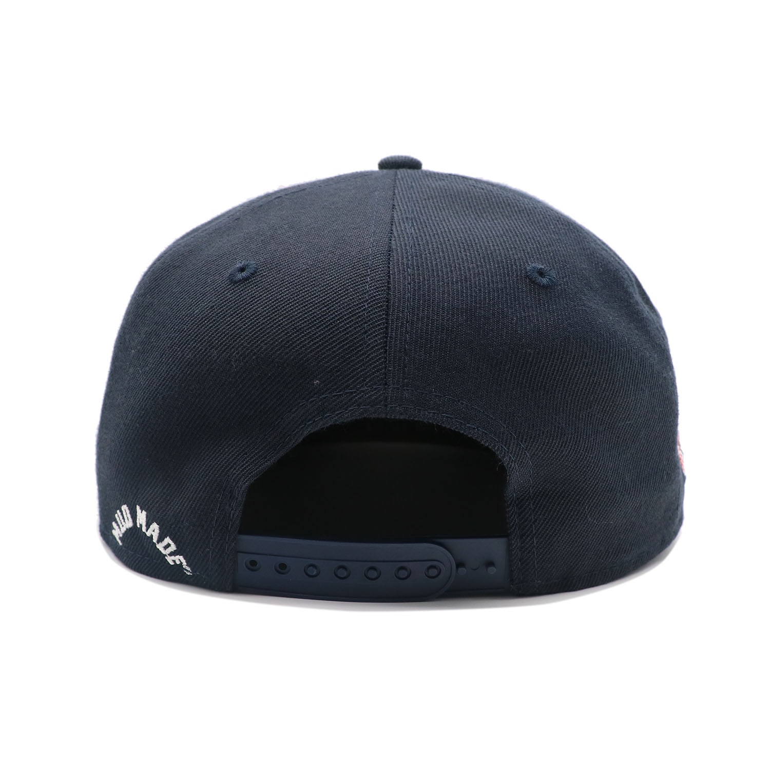 Navy Blue Letter Logo Snapback Cap – 3D Embroidered Flat Brim Hat