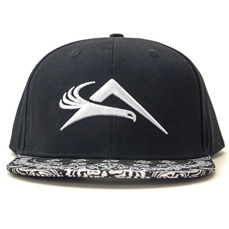 Fitwell Back Embroidery & Pattern Brim Snapback Hat