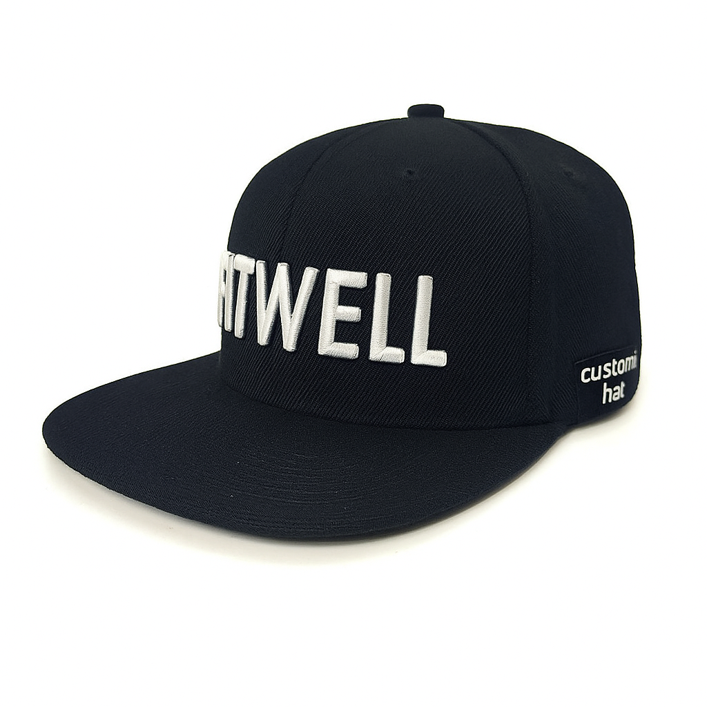 Fitwell Classic Flat Brim Snapback with White Embroidered Logo