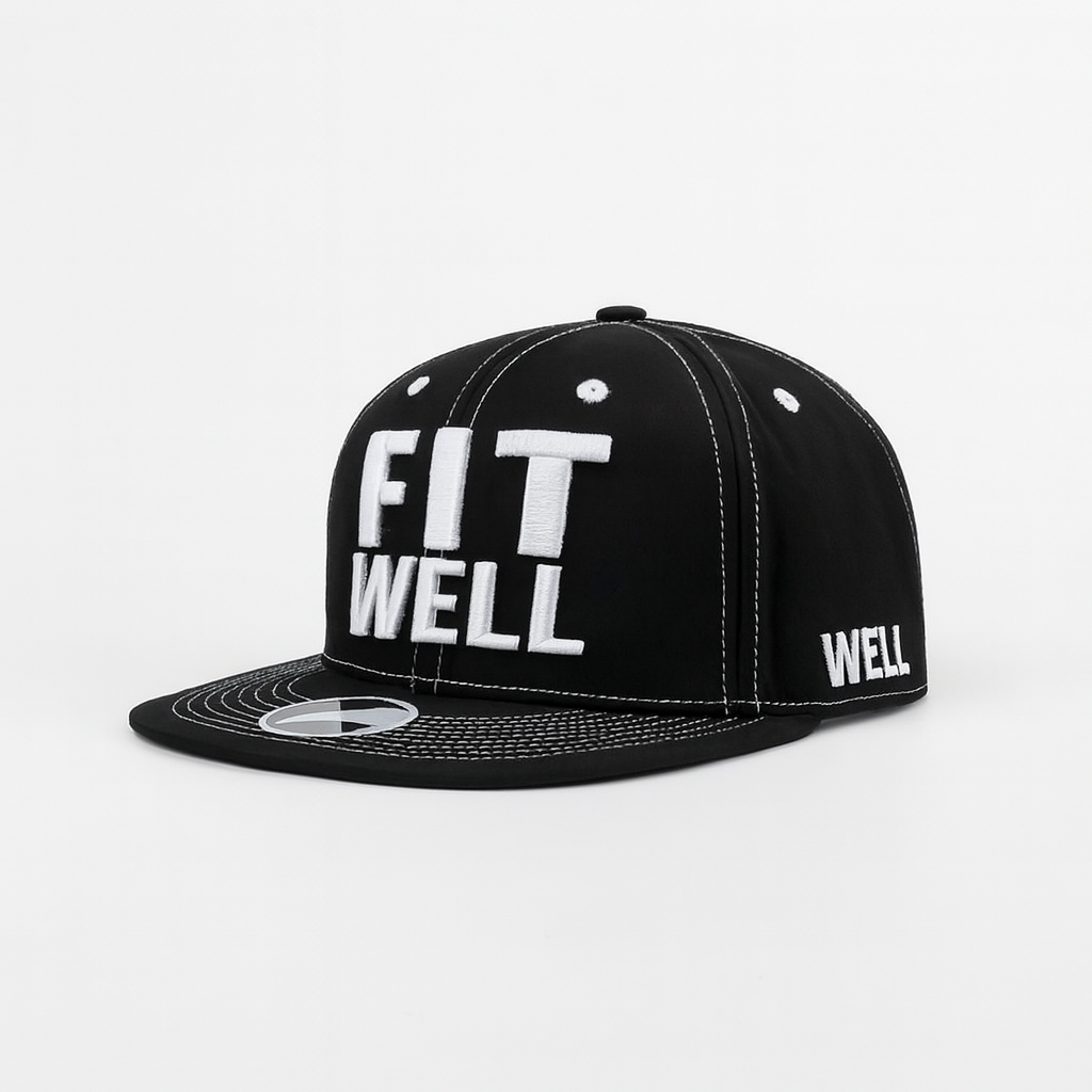 Custom 3D Embroidered Snapback Hat – Black 6 Panel Streetwear Design