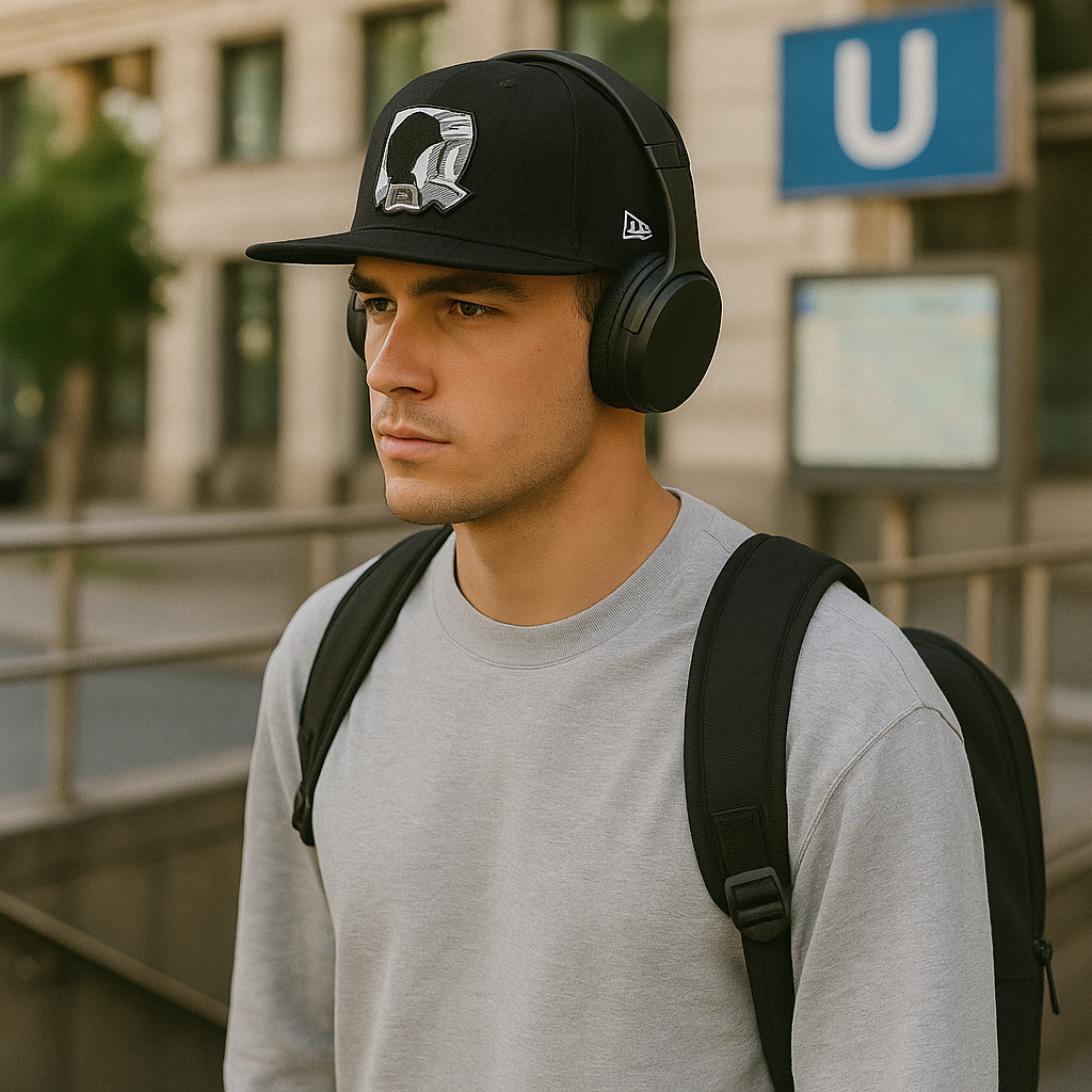 Monochrome Graphic Logo Snapback Cap