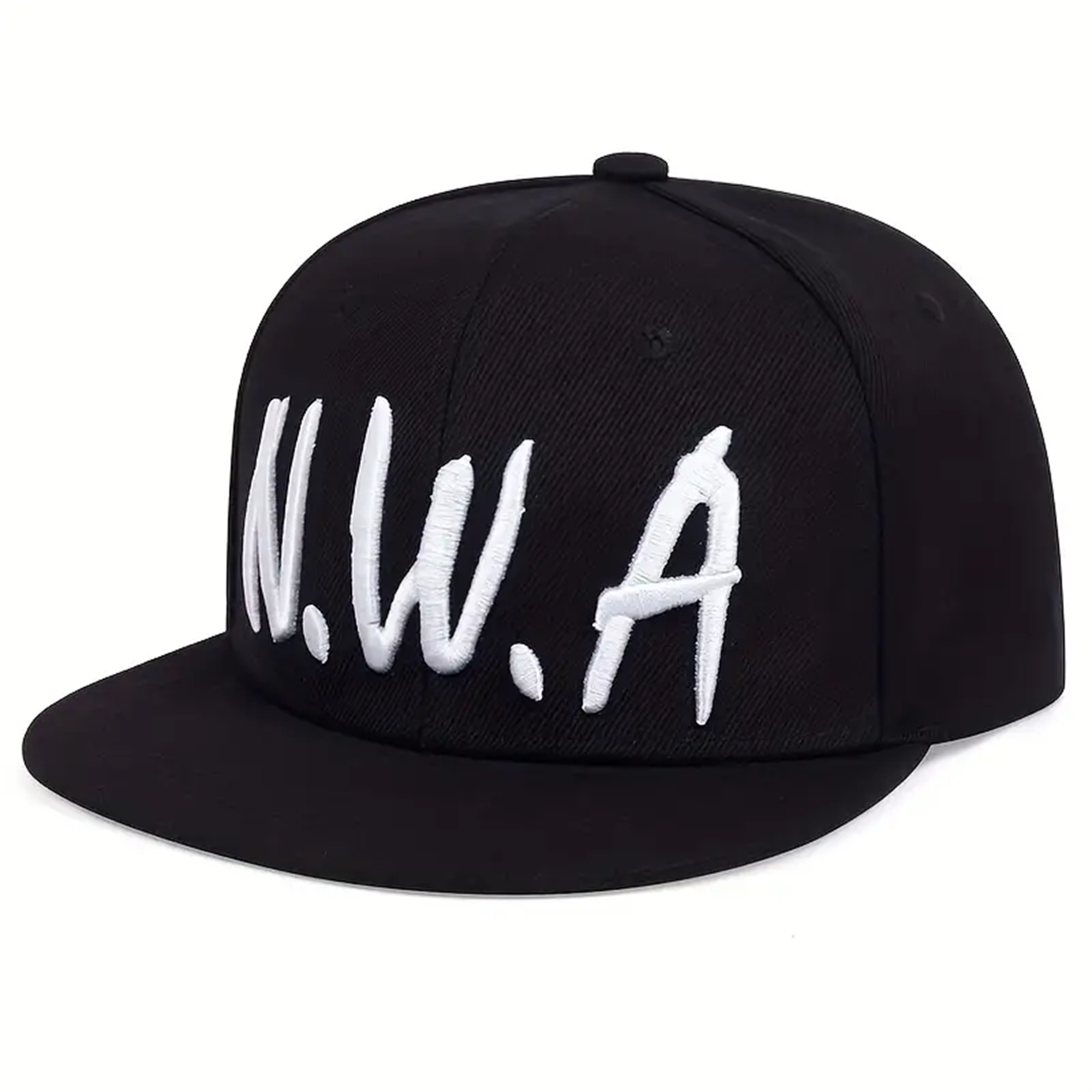 N.W.A Letter Embroidered Flat Brim Snapback Hat
