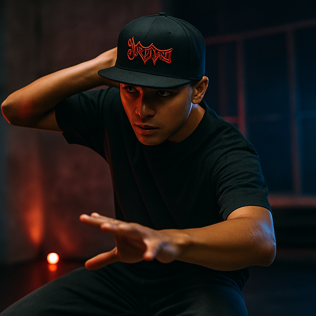 Graffiti Script Logo Embroidered Snapback Cap